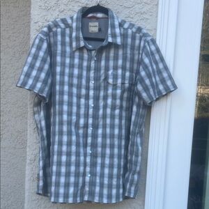 SIMMS Men's Grey Plaid Short Sleeve Button Fishing Shirt Size 2XL